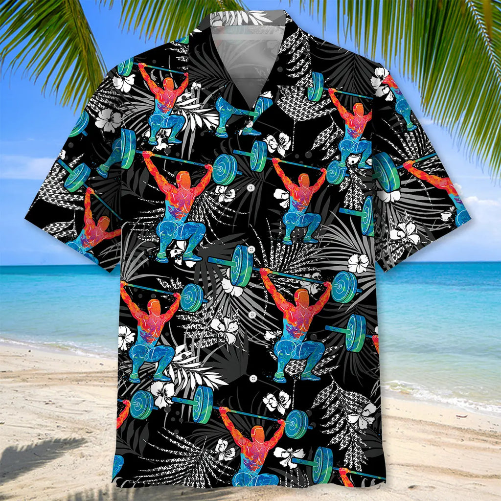 Weight Lifting Gym Hawaiian Shirt