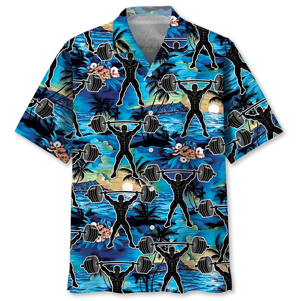 Hawaiian Shirt / Adults / S Weight Lifting Gym Tropical Hawaiian Shirt