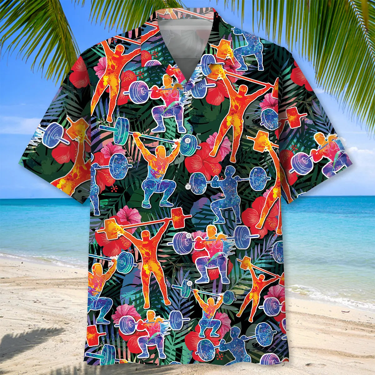 Weight Lifting Tropical Hawaiian Shirt