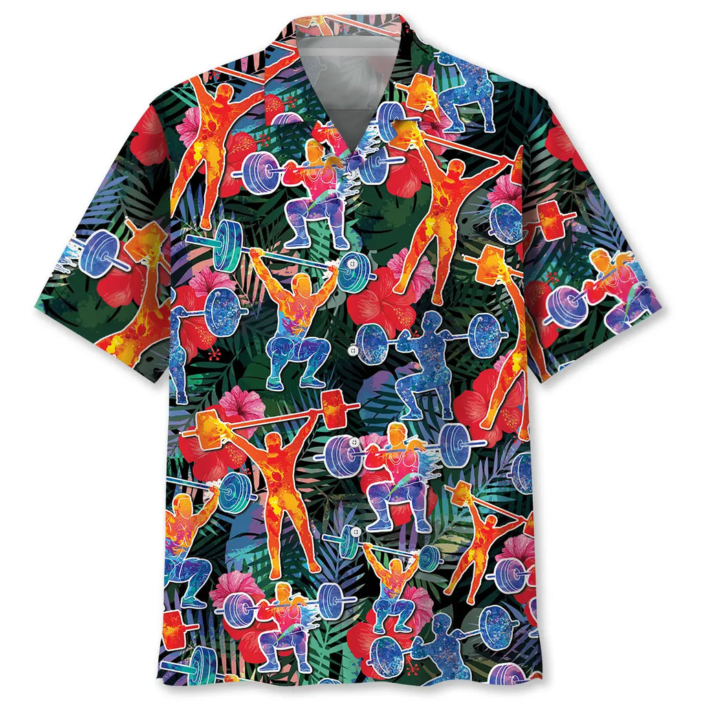 Hawaiian Shirt / Adults / S Weight Lifting Tropical Hawaiian Shirt