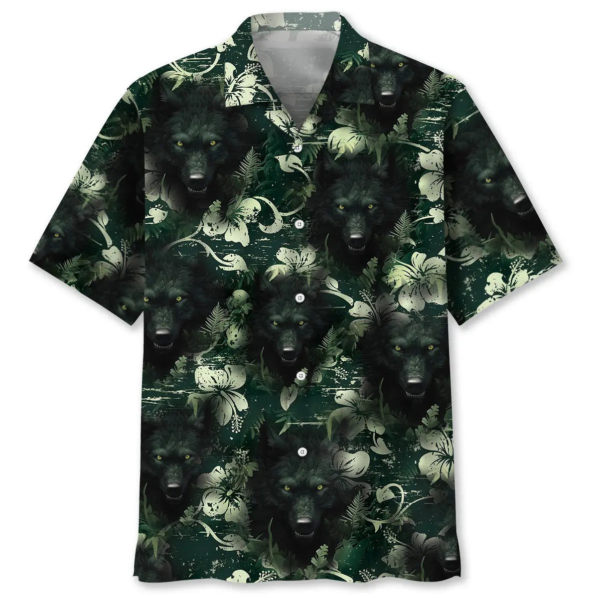 Hawaiian Shirt / Adults / S Wolf And The Darkness Of Jungle Hawaiian Shirt