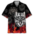 Hawaiian Shirt / Adults / S Wolf Fire Hawaiian Shirt