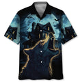 Hawaiian Shirt / Adults / S Wolf In A Full Moon Horror Night Hawaiian Shirt