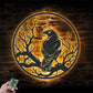 Crow Moon Sign Home Decor, Metal Wall Signs With RGB Led Light
