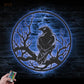 Crow Moon Sign Home Decor, Metal Wall Signs With RGB Led Light