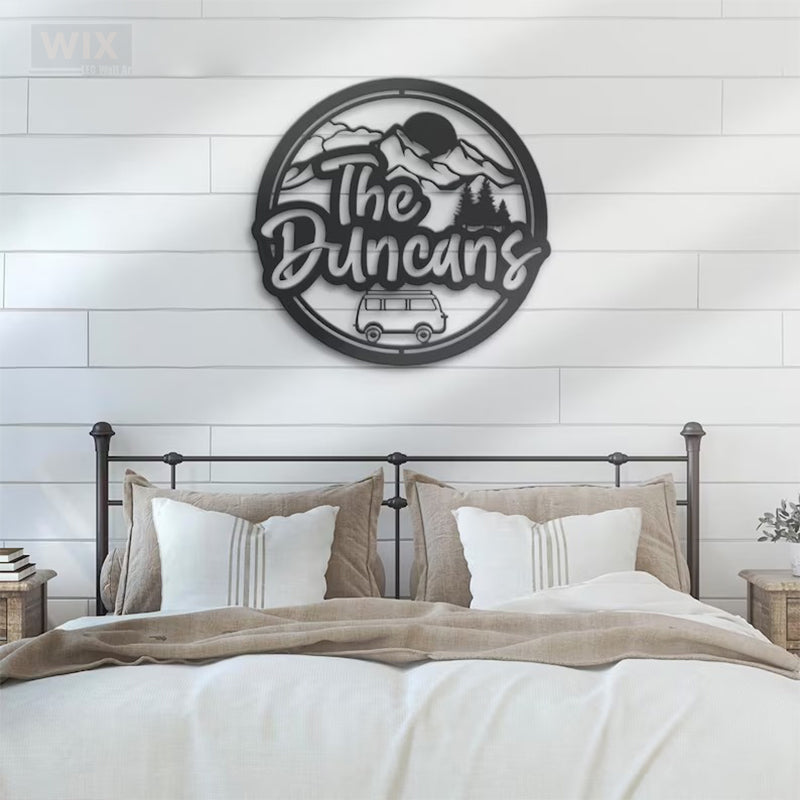 Camping & Hiking LED Metal Sign 