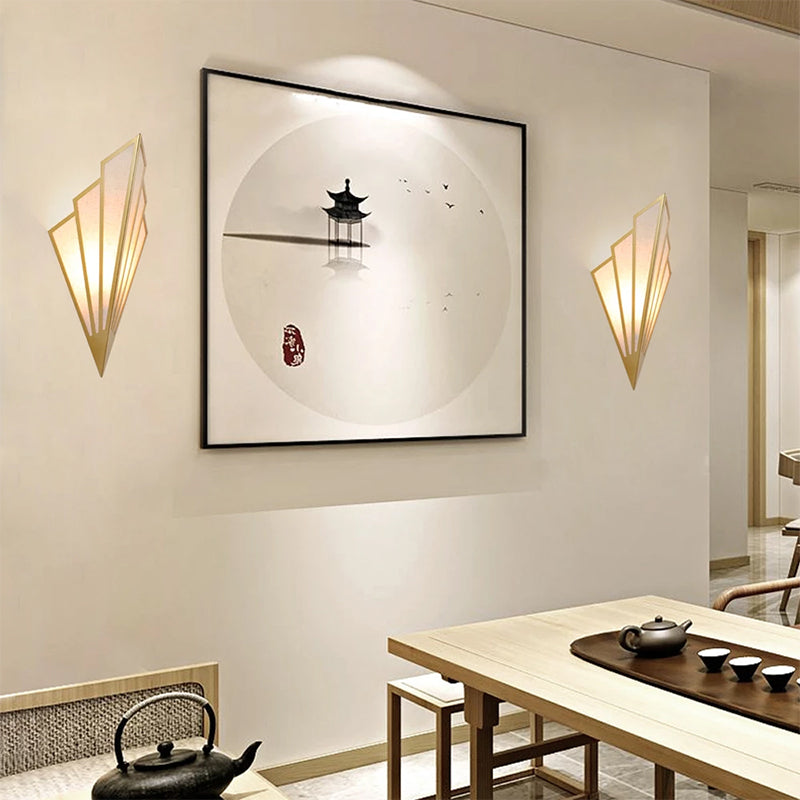 LED Wall Lamps Corridor Aisle Staircase Bedroom Wall Lights Hotel Bedside Lamp fanshaped Indoor Decoration Lighting E14 5W