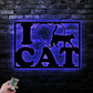 Cat Led Metal Sign 