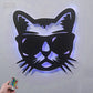 Cat Led Metal Sign 