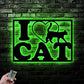 Cat Led Metal Sign 