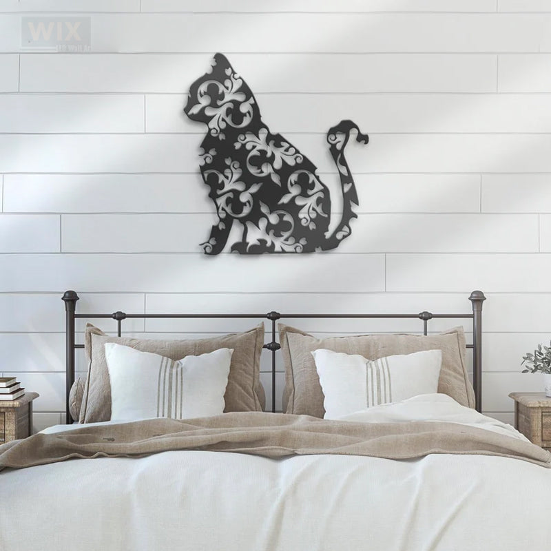 Cat Led Metal Sign 