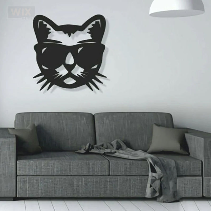 Cat Led Metal Sign 