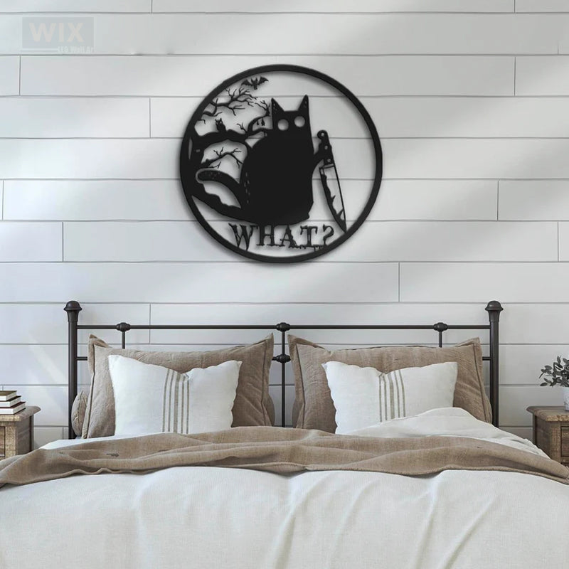Cat Led Metal Sign 