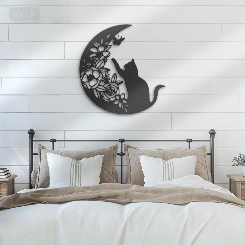 Cat Led Metal Sign 