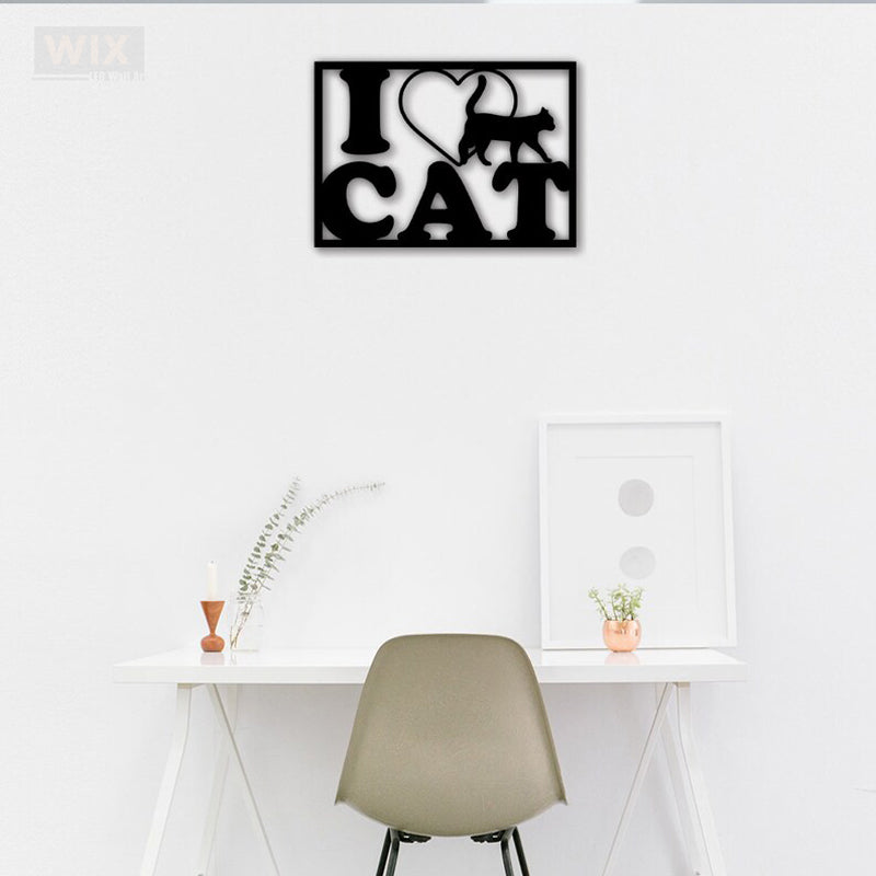Cat Led Metal Sign 