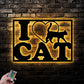 Cat Led Metal Sign 