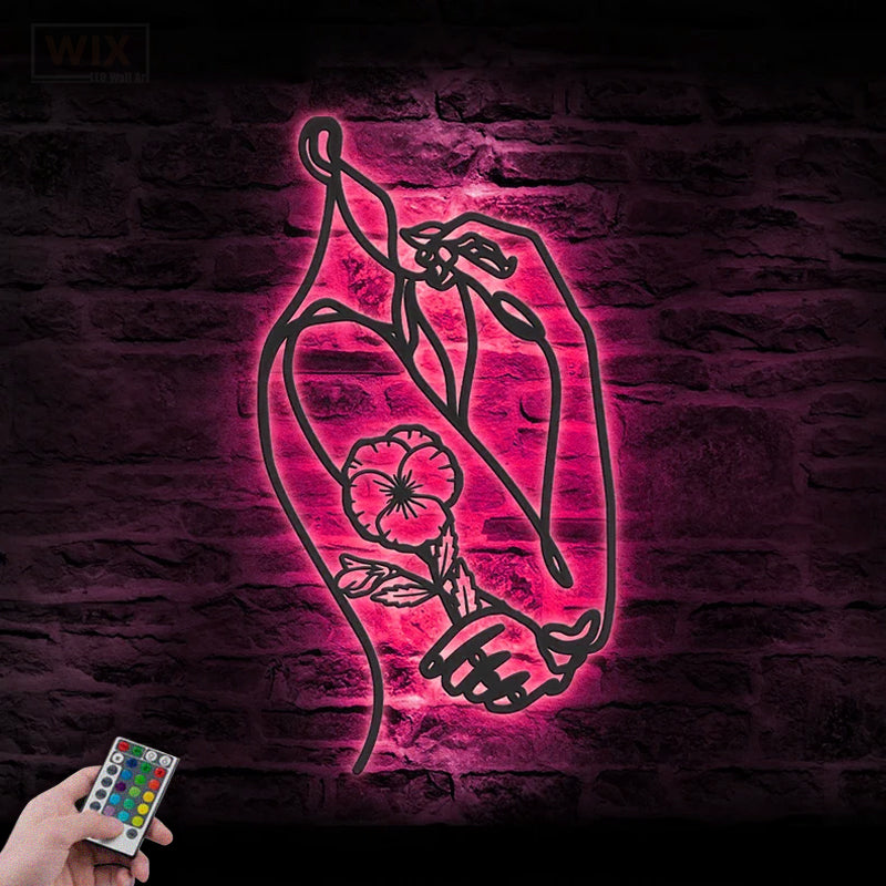 Flower Led Metal Sign – Vinamaker