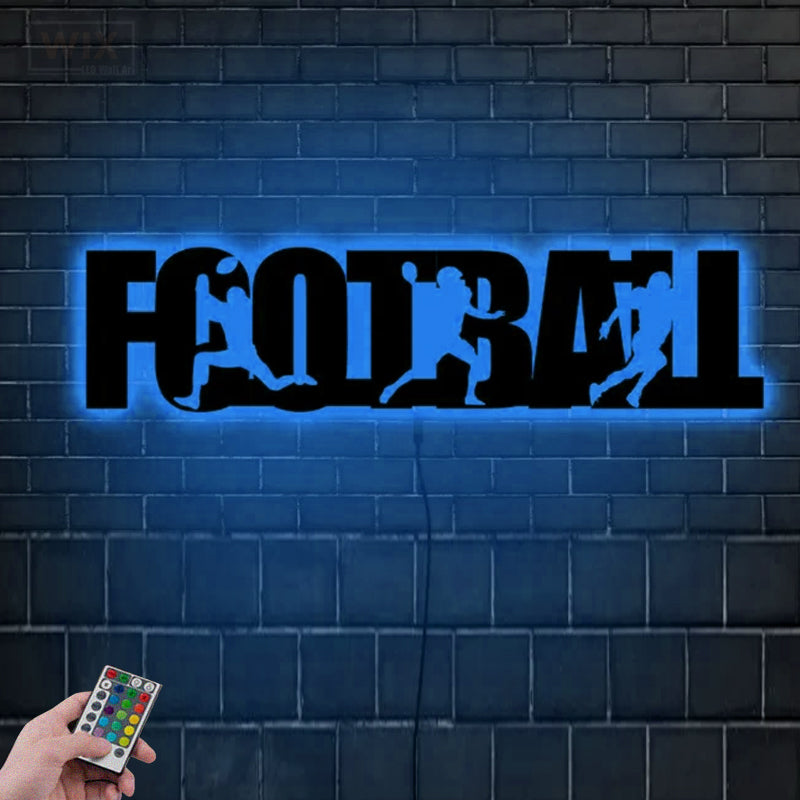 Football Led Metal Sign 