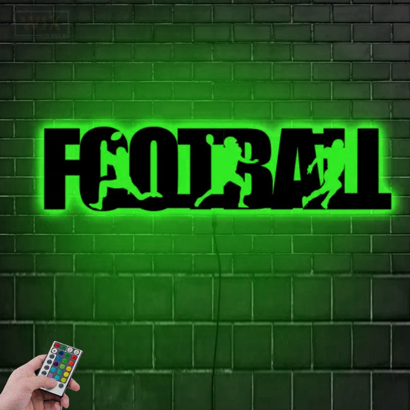 Football Led Metal Sign 