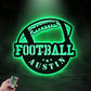 Football Led Metal Sign 
