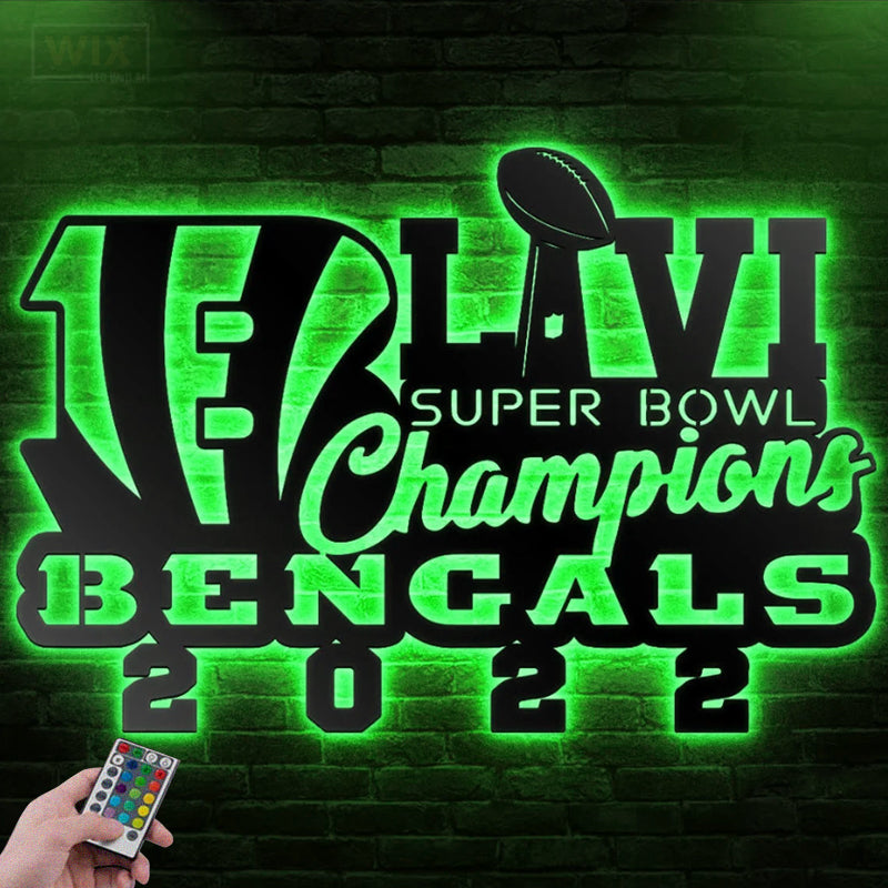 Football Led Metal Sign 