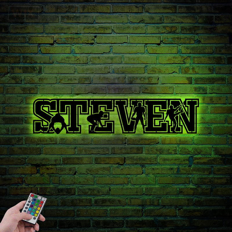 Football Led Metal Sign 