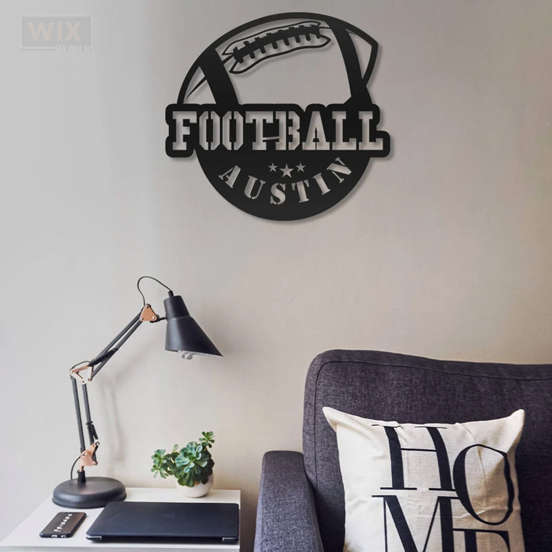 Football Led Metal Sign 