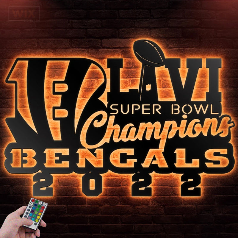 Football Led Metal Sign 