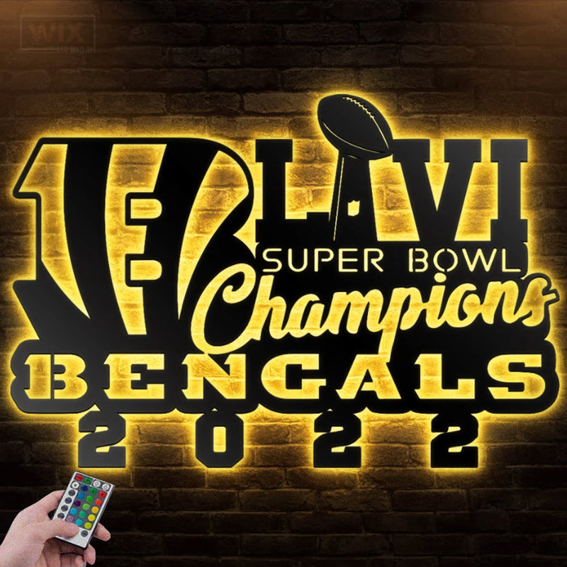 Football Led Metal Sign 