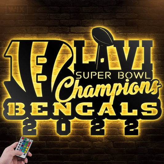 Football Led Metal Sign 