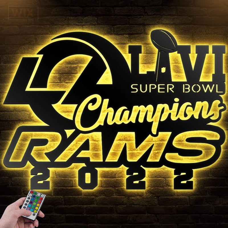 Football Led Metal Sign 