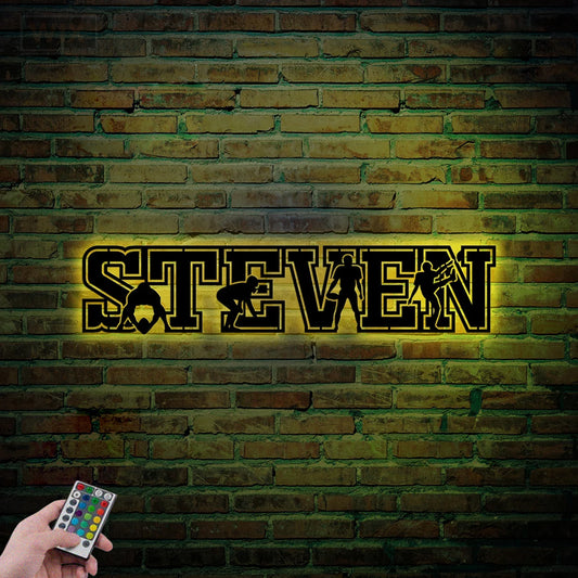 Football Led Metal Sign 