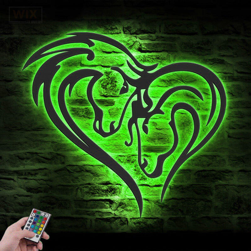 Horse LED Metal Sign 