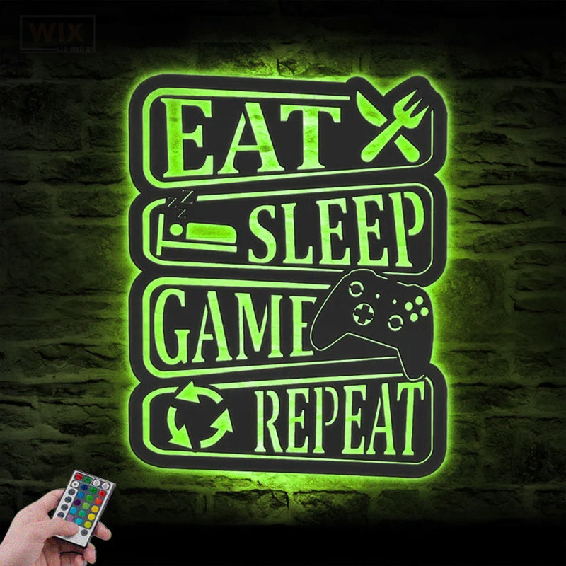 Gamer Zone LED Metal Sign 