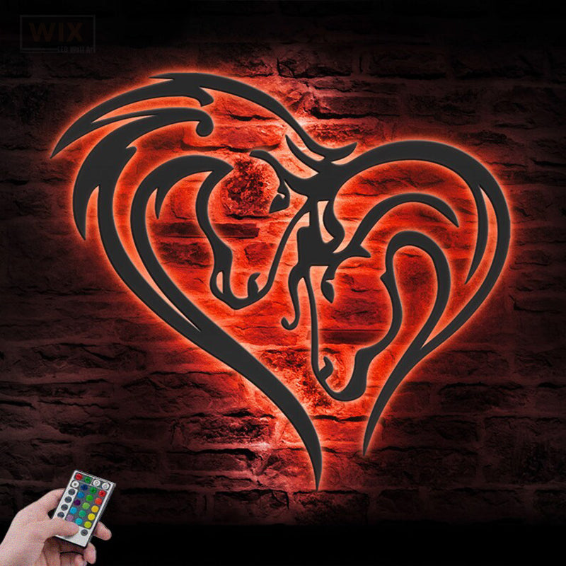 Horse LED Metal Sign 