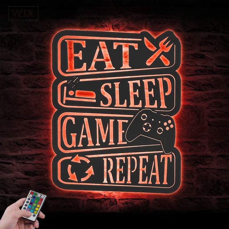 Gamer Zone LED Metal Sign 