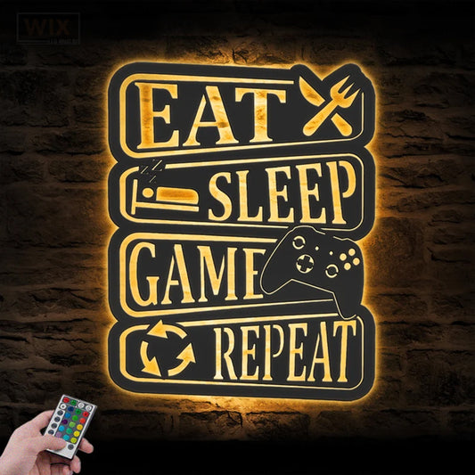 Gamer Zone LED Metal Sign 