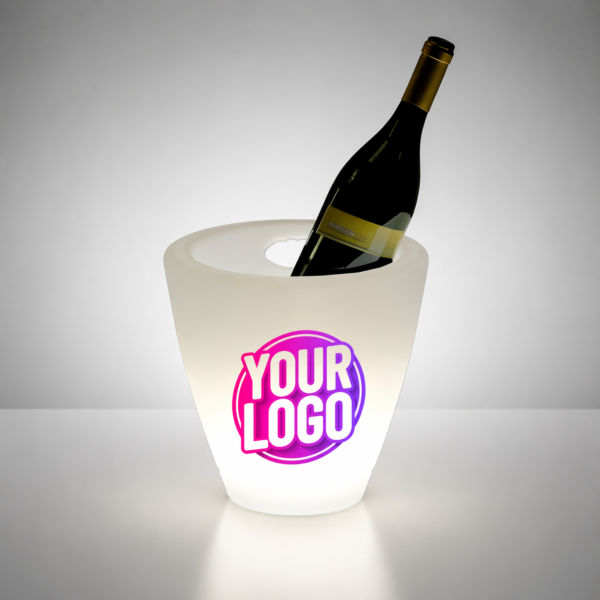 Custom Logo LED Tip Jar | RGB Color-Changing, 12-Hour Cordless Display for Bars & Restaurants