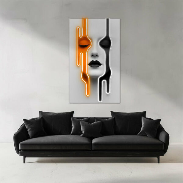 Abstract Dripping Face Neon Sign – Modern LED Plexiglass Wall Art