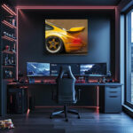 Acrylic UV-Printed Car Neon Poster with LED Glow