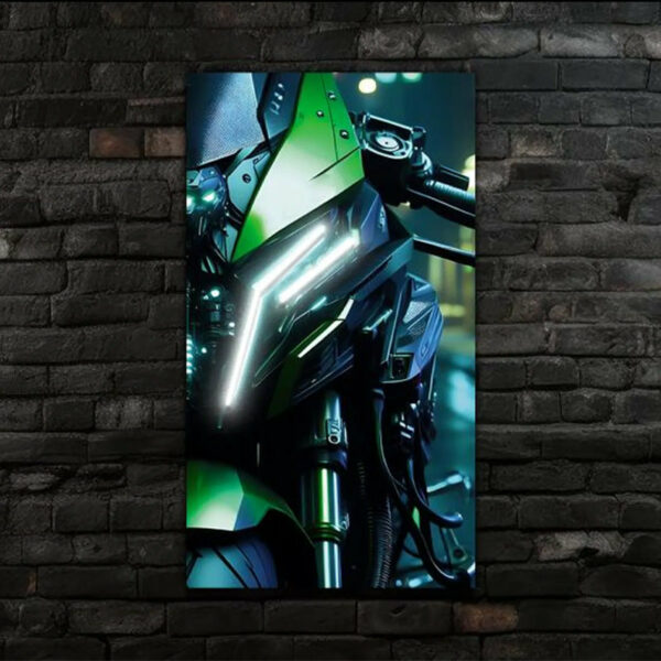 Acrylic UV-Printed Sport Motorcycle LED Wall Art with Remote Control