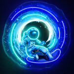 Astronaut Portal Neon Sign – Space Explorer LED Wall Art