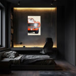 Classic Muscle Car Wall Art – UV Printed Neon Effect, Vintage Automotive Decor for Garage & Man Cave