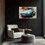 Classic Retro Sports Car Wall Art (UV Printed) – Vintage Man Cave Decor