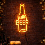 Cold Beer Bottle Neon Sign – LED Bar Wall Light