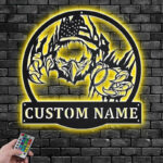 Custom Name Baseball Player Name Sign Decoration For Room, Metal Wall Signs With RGB Led Light