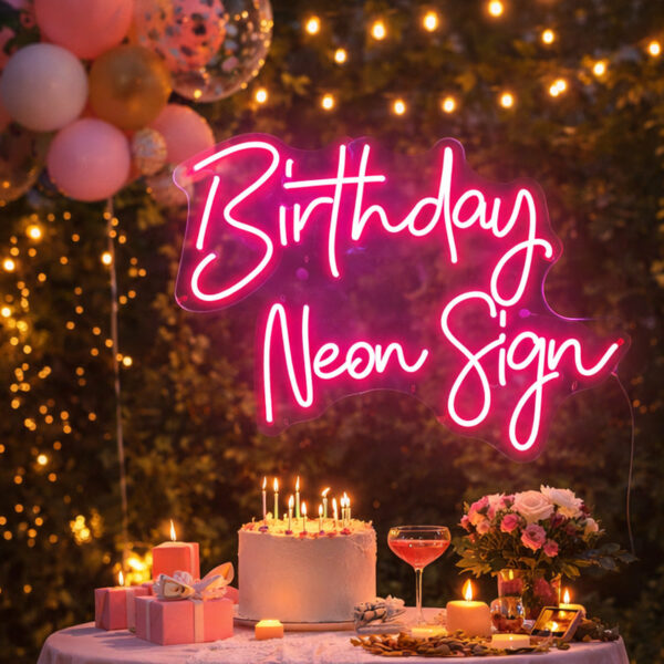 Custom Name Birthday Neon Sign – Personalized LED Neon Sign for Birthday Party Decor & Photo Backdrop