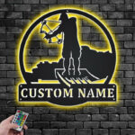 Custom Name Bowfishing Name Sign Decoration For Room Metal Wall Signs With RGB Led Light