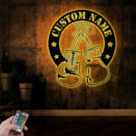 Custom Name Boxer Name Sign Home Decor Game Gym Room, Metal Wall Signs With RGB Led Light
