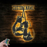 Custom Name Boxer Name Sign Home Decor Gym RoomMetal Wall Signs With RGB Led Light